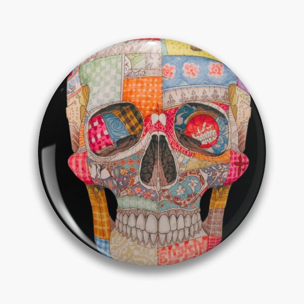 Item preview, Patchwork Skull Art Design – Textile Inspired Gothic Illustration designed and sold by SKULLARTISTRY.