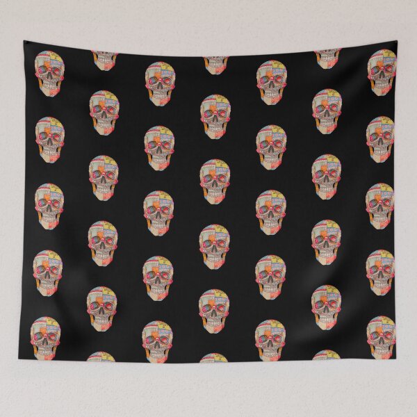 Item preview, Patchwork Skull Art Design – Textile Inspired Gothic Illustration designed and sold by SKULLARTISTRY.