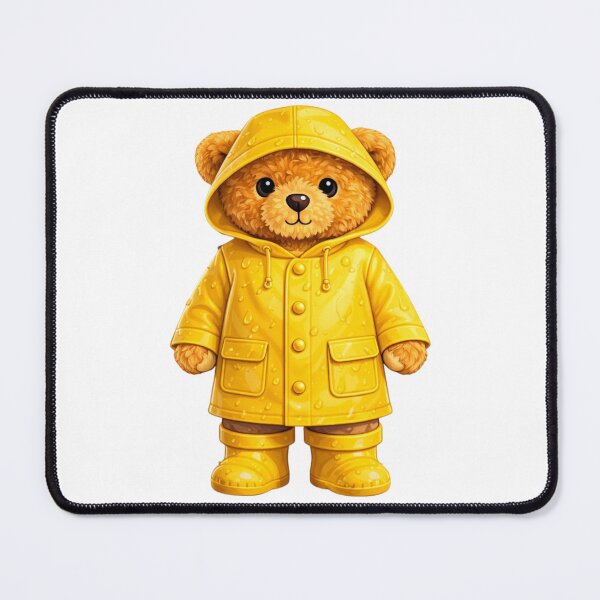 Item preview, Cute Teddy Bear in Yellow Raincoat - Rainy Day Aesthetic ☔ designed and sold by CuteBear87.