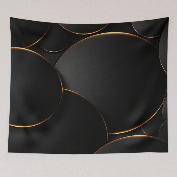 Item preview, Golden Edge Black Circles designed and sold by Kaleidoscope Print.