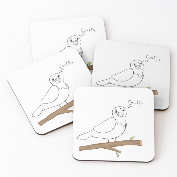 Item preview, Can I Fly? – Funny Confused Bird Sticker  designed and sold by SumeetCreativeArt.