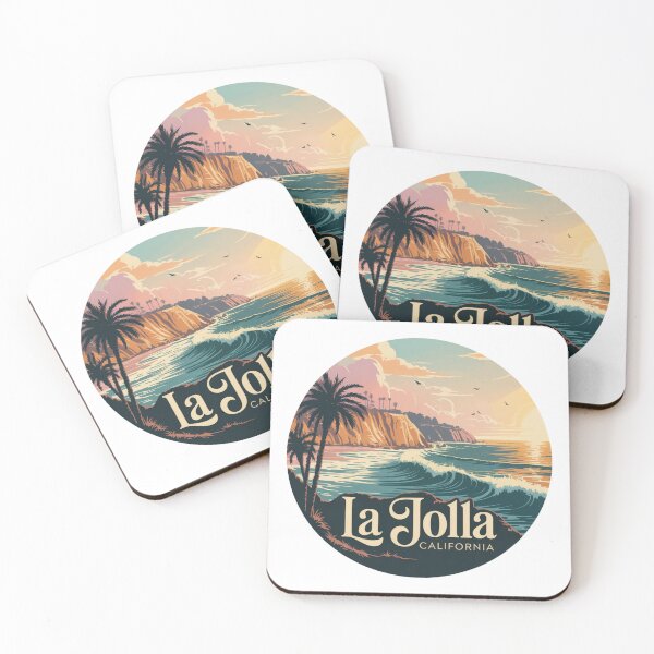 Item preview, La Jolla California: Coastal Sunset Scenic Illustration designed and sold by CircinusStore.