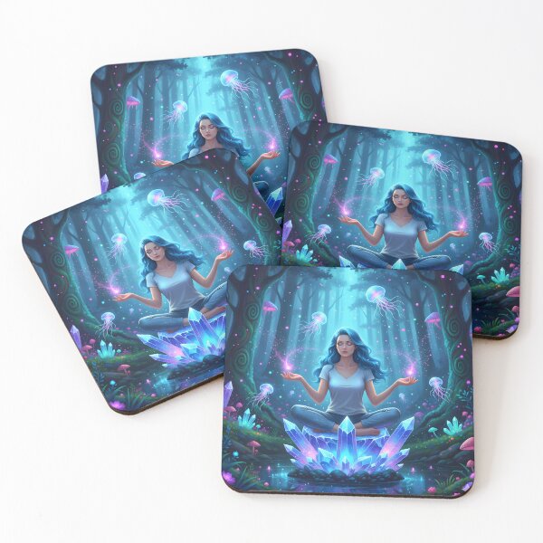 Item preview, Crystal Levitation – Mystic Energy Sorceress Fantasy Art designed and sold by LolaDesign1407.