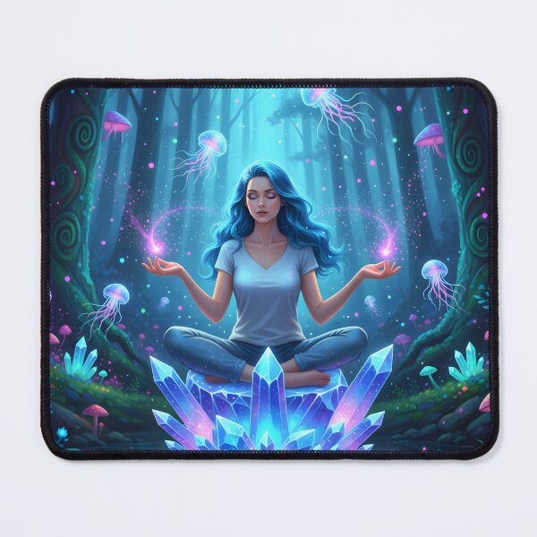 Item preview, Crystal Levitation – Mystic Energy Sorceress Fantasy Art designed and sold by LolaDesign1407.