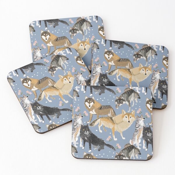 Item preview, Winter Wolf pattern in blue designed and sold by belettelepink.