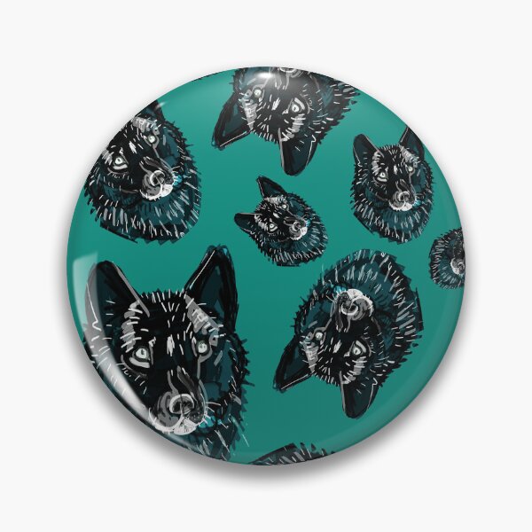 Item preview, Totem Romeo the wolf pattern in green teal designed and sold by belettelepink.