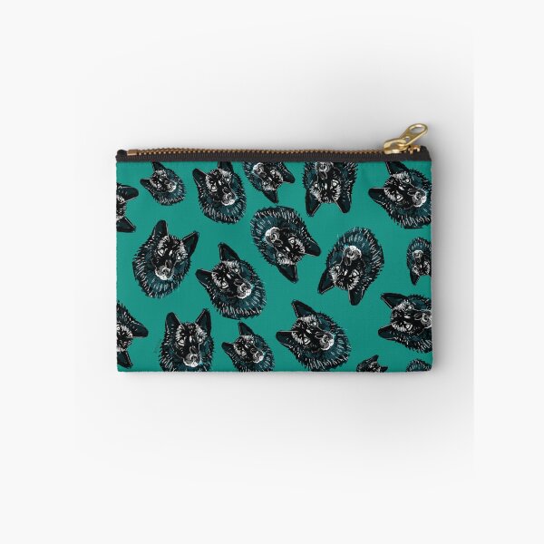 Item preview, Totem Romeo the wolf pattern in green teal designed and sold by belettelepink.