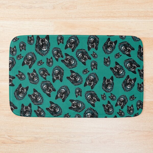 Item preview, Totem Romeo the wolf pattern in green teal designed and sold by belettelepink.