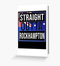 Straight Outta Rockhampton Retro Style - Gift For An Australian From Rockhampton in Queensland , Design Has The Australia Flag Embedded Greeting Card