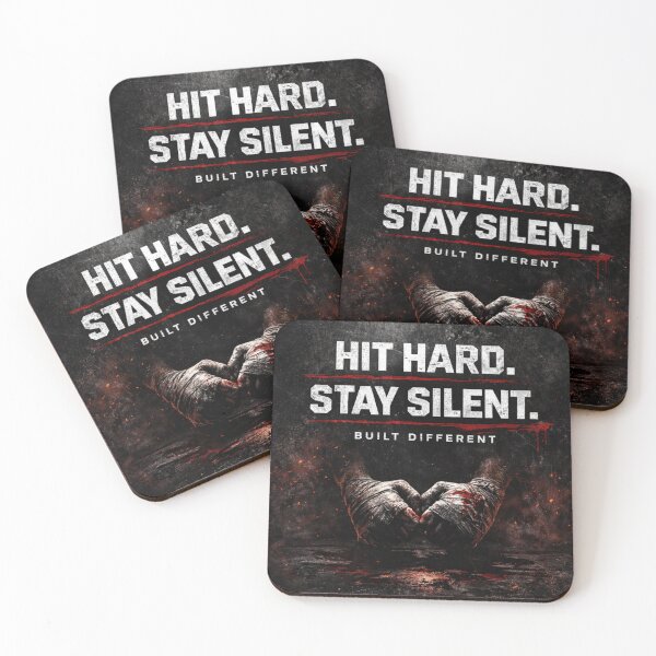 Item preview, Hit Hard Stay Silent – Built Different Boxing Gym Motivation Design designed and sold by Gym4Studio.