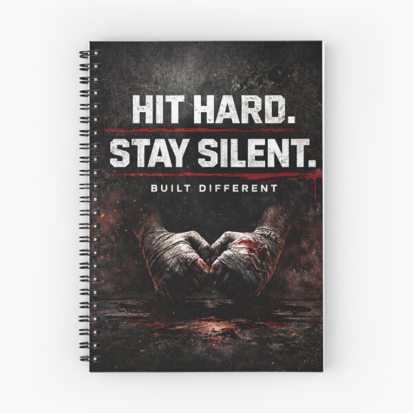 Item preview, Hit Hard Stay Silent – Built Different Boxing Gym Motivation Design designed and sold by Gym4Studio.