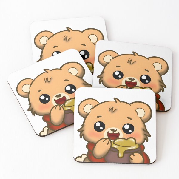 Item preview, Single Chibi Bear being hungry Eating Honey  designed and sold by Velvet702.