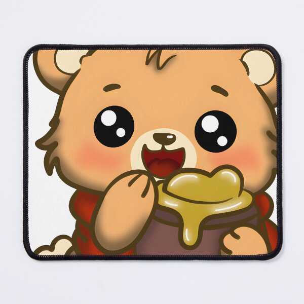 Item preview, Single Chibi Bear being hungry Eating Honey  designed and sold by Velvet702.
