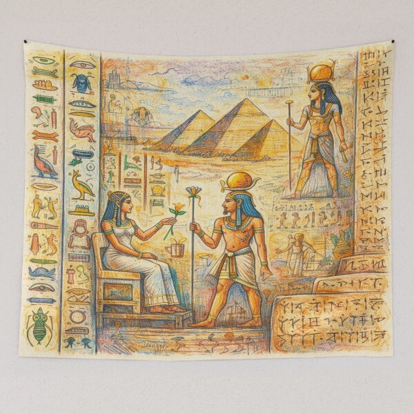 Item preview, Ancient Egypt Wall Art – Pharaoh, Hieroglyphs & Pyramids designed and sold by SpicyWind.