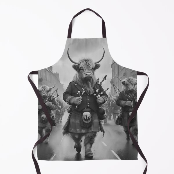 Item preview, Funny Kilt Wearing Highland Cows Standing Marching In A Bagpipe Parade designed and sold by A-Work-Of-Art.