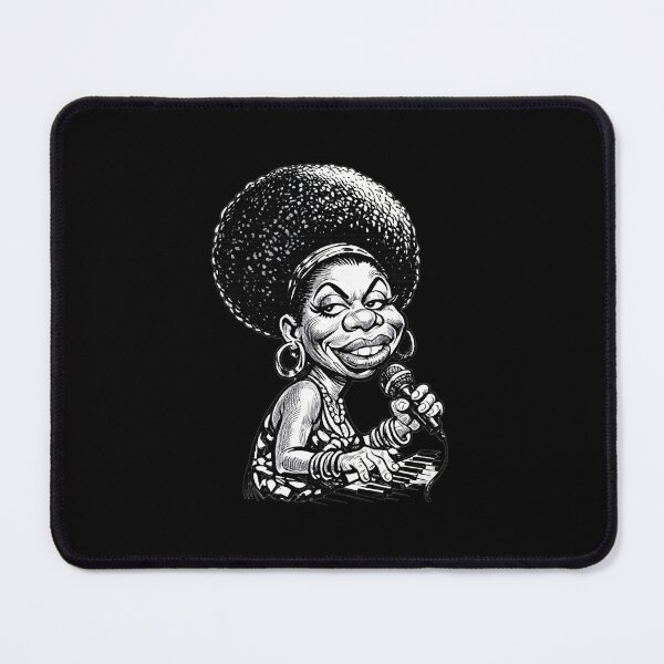 Item preview, Caricature Of Female Soul Singer With Large Afro Holding Microphone And Playing Keyboard designed and sold by portokalis.