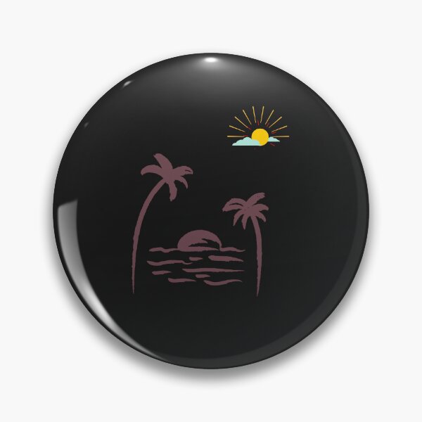 Aperçu de l'œuvre Illustration de palmiers au coucher du soleil tropical – Art vestimentaire minimaliste d'inspiration estivale et balnéaire créée et vendue par QuietRootStudio.