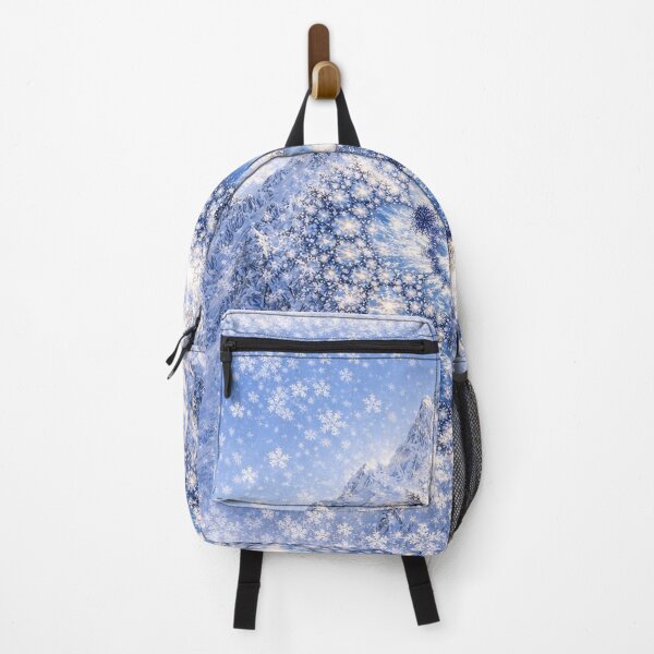 Item preview, Winter Fractal Spiral – Snowflake Galaxy Over Icy Mountain designed and sold by SpicyWind.