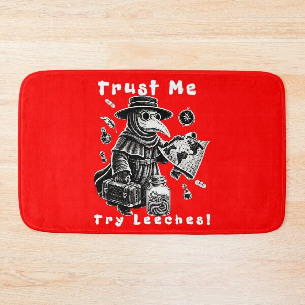 Item preview, Trust Me try Leeches! An elegant black-and-white engraving depicts a wandering physician ready for any challenge. designed and sold by Creative-Sanc.