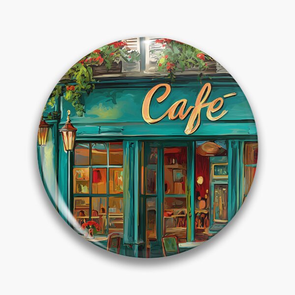 Item preview, Charming Café in Paris with Vibrant Flower Decor designed and sold by Artessie.