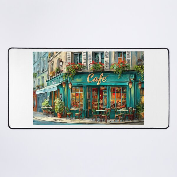 Item preview, Charming Café in Paris with Vibrant Flower Decor designed and sold by Artessie.