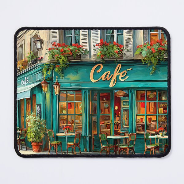 Item preview, Charming Café in Paris with Vibrant Flower Decor designed and sold by Artessie.