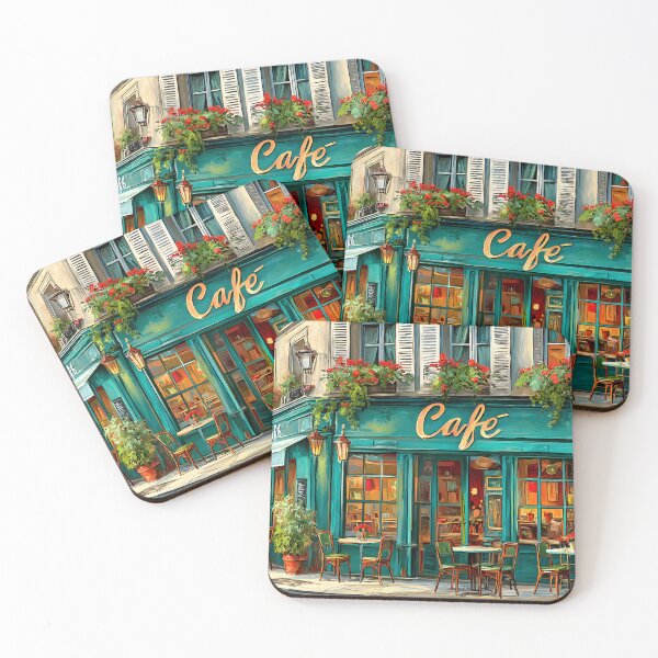Item preview, Charming Café in Paris with Vibrant Flower Decor designed and sold by Artessie.