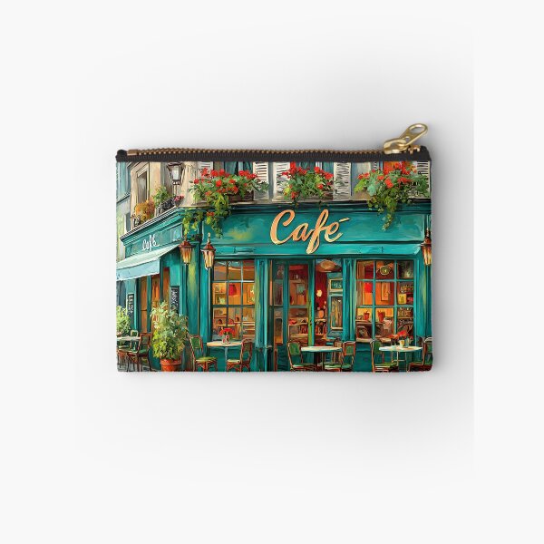 Item preview, Charming Café in Paris with Vibrant Flower Decor designed and sold by Artessie.