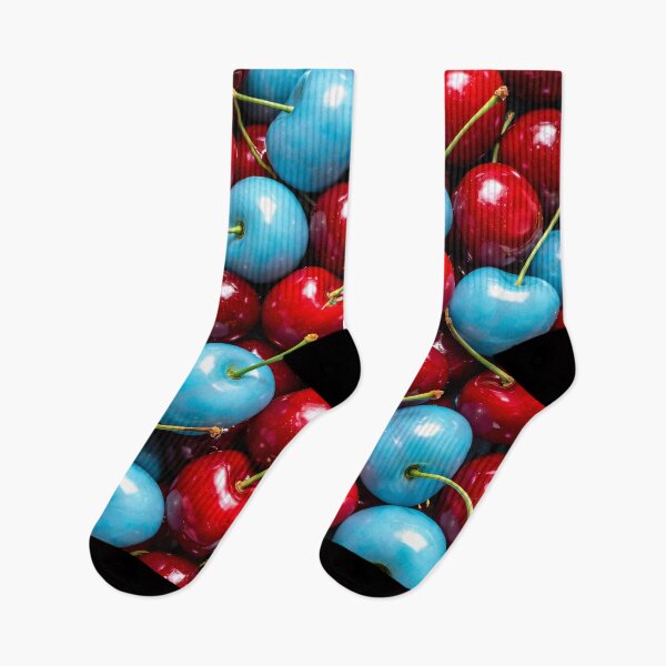 Item preview, Red and Blue Cherry Pop Pattern designed and sold by Kaleidoscope Print.