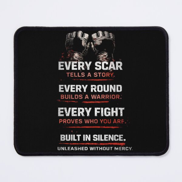 Item preview, Every Scar Tells a Story – MMA Warrior Motivation Cage Fight Design designed and sold by Gym4Studio.