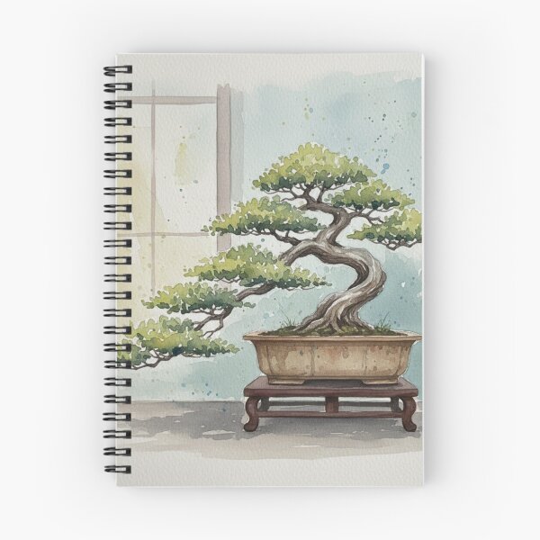 Item preview, Bonsai Watercolor 2 - Flowing Traditional Japanese Beauty designed and sold by HappyCanvasArt.
