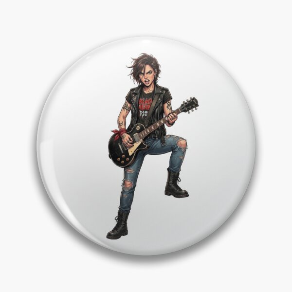 Item preview, Rebel guitarist in a leather jacket and ripped jeans designed and sold by CHRIST5000.