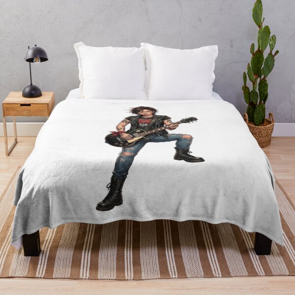 Item preview, Rebel guitarist in a leather jacket and ripped jeans designed and sold by CHRIST5000.