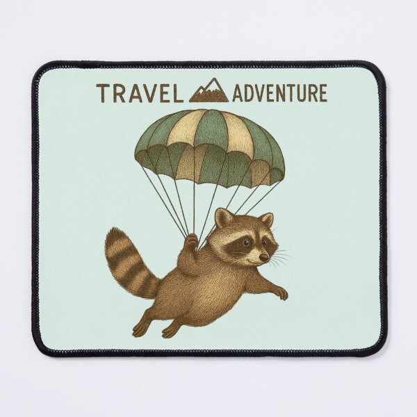 Item preview, Cute Raccoon With Parachute – Kawaii Sky Adventure designed and sold by Aloloco.