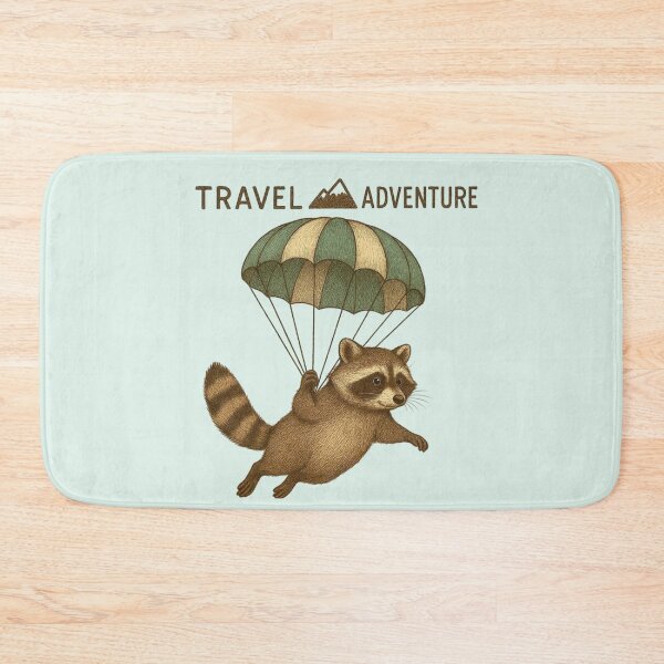 Item preview, Cute Raccoon With Parachute – Kawaii Sky Adventure designed and sold by Aloloco.