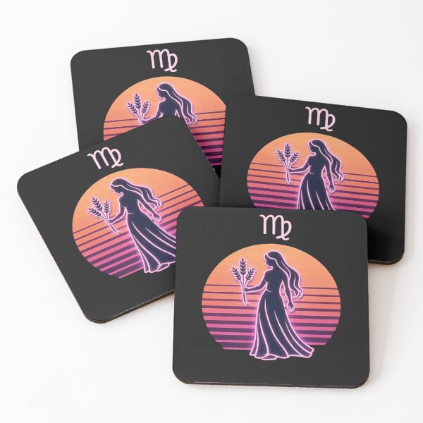 Item preview, Virgo Zodiac Retro Sunset – Neon Maiden Sign designed and sold by DPSz.