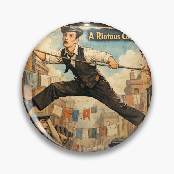 Item preview, Buster Keaton Neighbors silent film comedy vintage design designed and sold by Mauswohn.