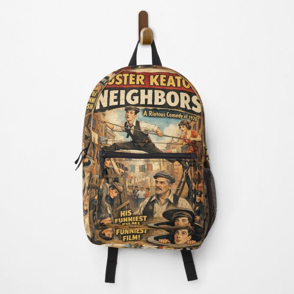 Item preview, Buster Keaton Neighbors silent film comedy vintage design designed and sold by Mauswohn.