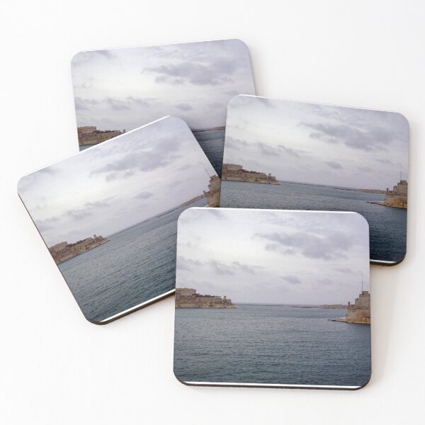 Item preview, Valletta Harbor Fortresses Over Calm Mediterranean Sea Under Cloudy Sky Panorama designed and sold by Nmallia.