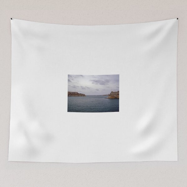 Item preview, Valletta Harbor Fortresses Over Calm Mediterranean Sea Under Cloudy Sky Panorama designed and sold by Nmallia.