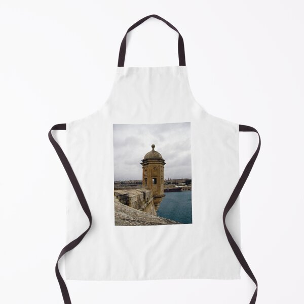 Item preview, Historic Stone Watchtower Overlooking Mediterranean Harbor and Valletta Skyline From Old Fortress Ramparts designed and sold by Nmallia.