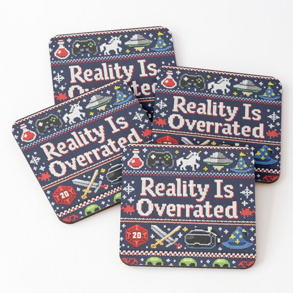 Item preview, Reality Is Overrated Funny Gamer Saying Knitting Pattern designed and sold by Mauswohn.