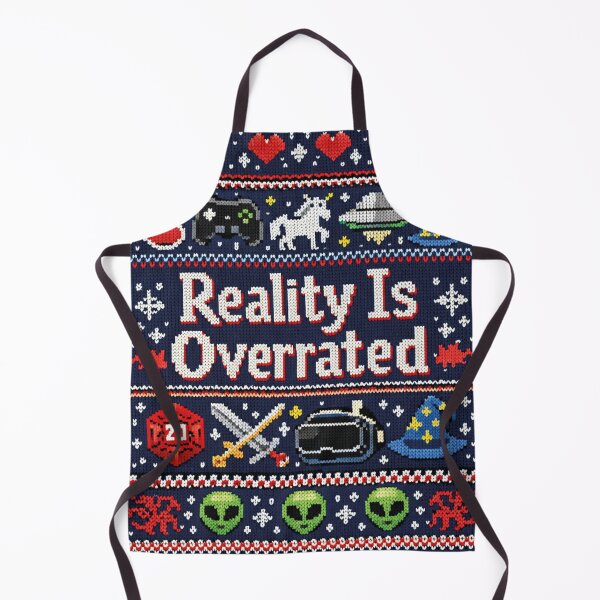 Item preview, Reality Is Overrated Funny Gamer Saying Knitting Pattern designed and sold by Mauswohn.