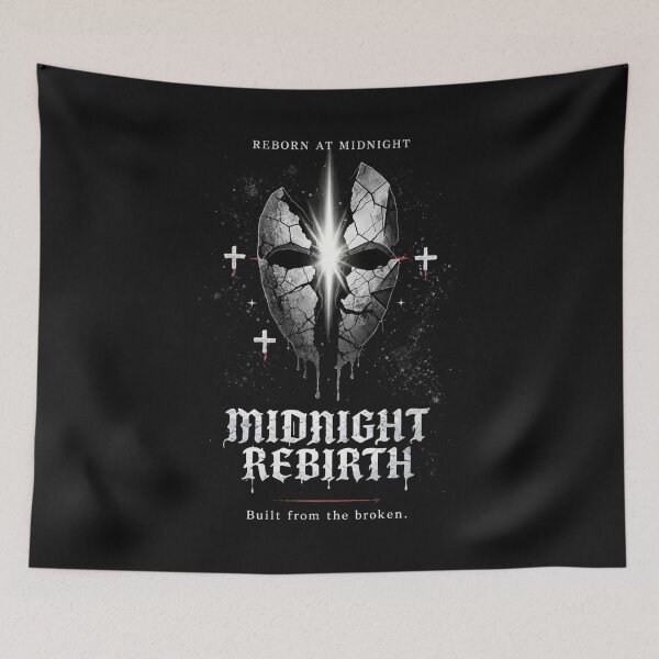Item preview, Midnight Rebirth T-Shirts – Dark Gothic Broken Mask Art designed and sold by KDesignCrafts.
