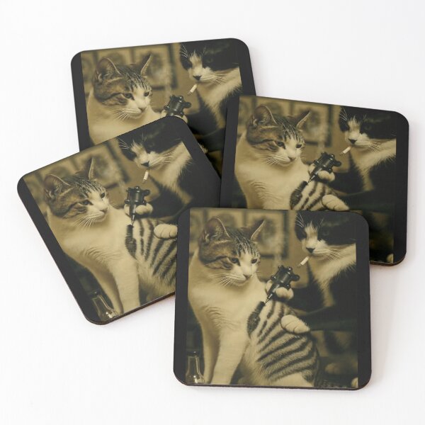 Item preview, Funny Cat Retro Cat Tattoo Meme Funny Parody Funny Gift Meme Dark Humor designed and sold by Bubuu.