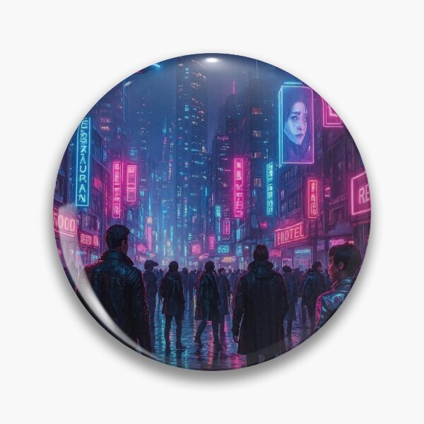 Item preview, Cyberpunk Neon Cityscape – Futuristic Sci‑Fi Night Street Art designed and sold by ZolaDesings.