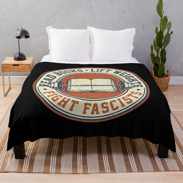 Item preview, Read Books Lift Weights Fight Fascists - Vintage Retro Athletic Crest designed and sold by Matteo1117.
