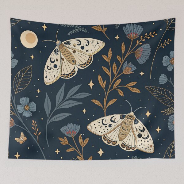 Item preview, Gothic Moths & Dark Flowers Seamless Pattern designed and sold by Erik Visnievskij.