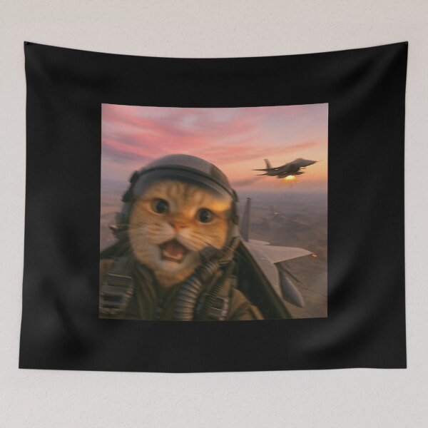 Item preview, Funny Fighter Pilot Cat designed and sold by ColorSquad.