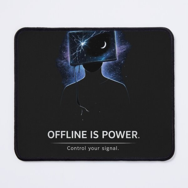 Item preview, Offline is Power Digital Detox Aesthetic Graphic T-Shirts designed and sold by KDesignCrafts.